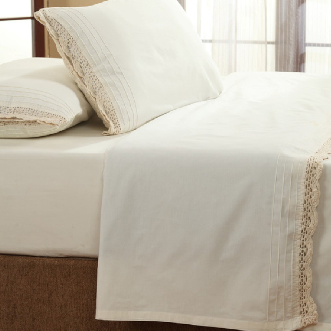 Crochet Sheet Set, Ivory