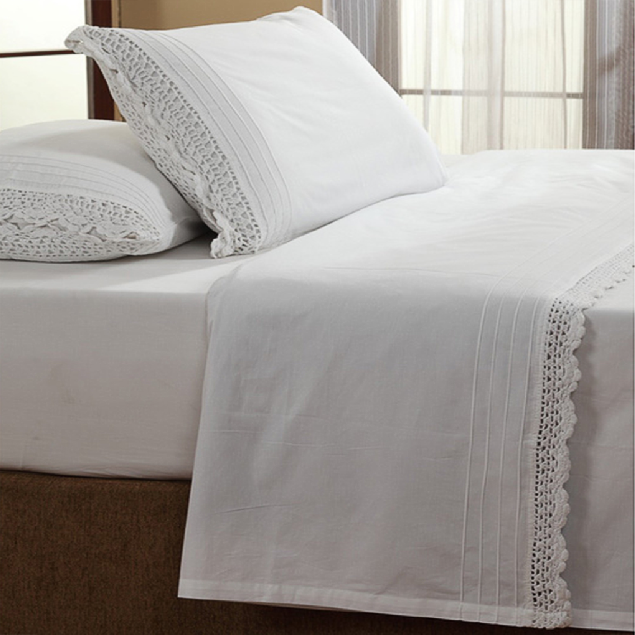 Crochet Sheet Set, White