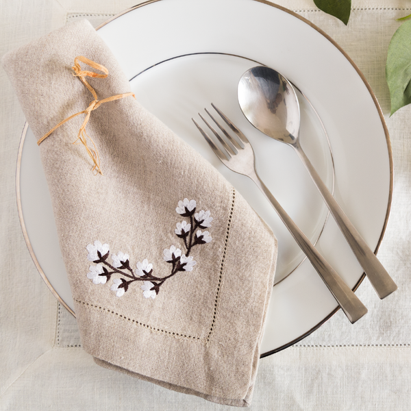 Pine Hop Dinner Napkin, Beige (Set of 6)