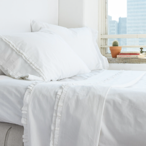 Ruffle Sheet Set, White