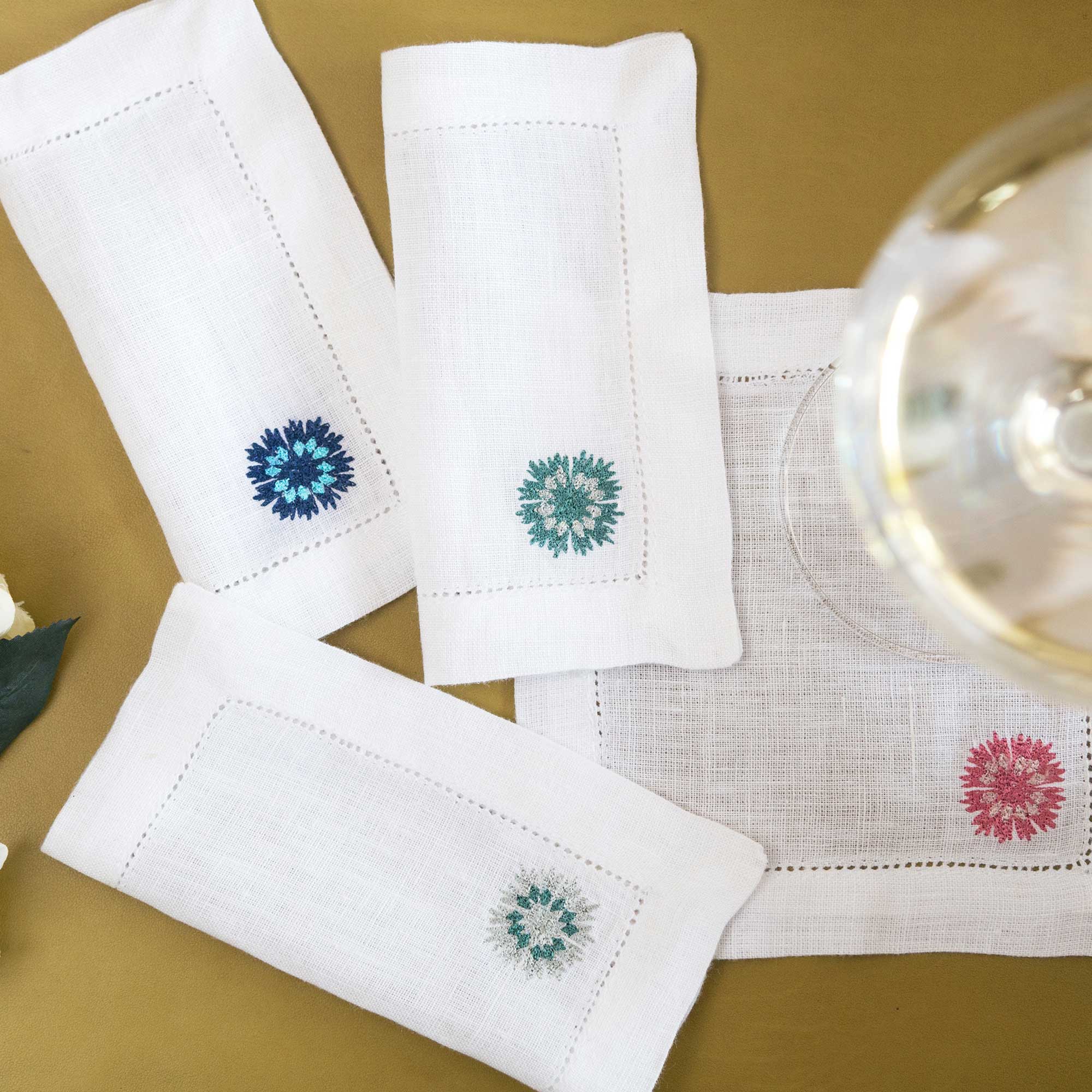 Abstract Floral Cocktail Napkin (Set of 6)